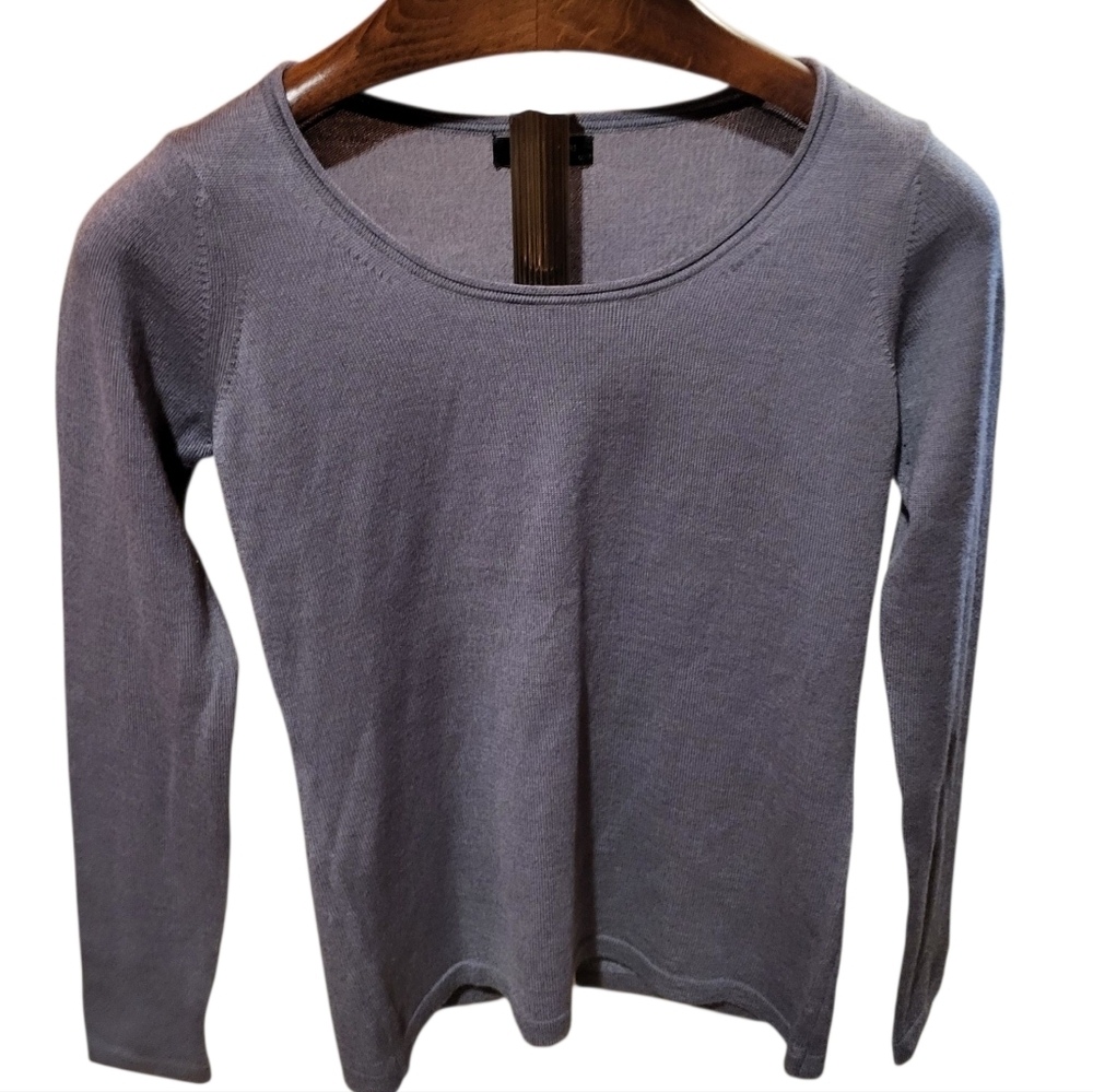 Brunella Gori Made In Italy 100% Merino Gray Wool Round Neck Sweater Sz Large